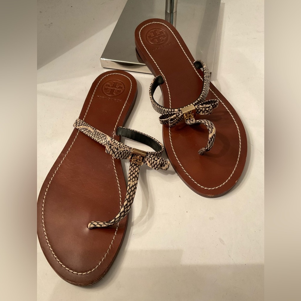 Tory Burch animal print T sandals